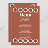 Mexican Fiesta Boho Barro Wedding Menükarte (Vorne/Hinten)