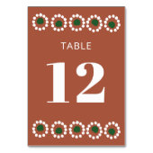 Mexican Fiesta Boho Barro Wedding Tischnummer (Vorderseite)