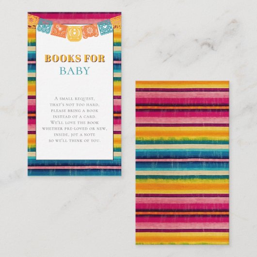 Mexican Fiesta Books for Baby Shower Begleitkarte (Vorne/Hinten)