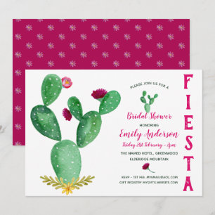 Mexican Fiesta Brautparty Cacti Pink Einladung