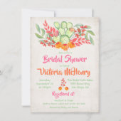 Mexican Fiesta Brautparty Watercolor Cactus Einladung (Vorderseite)