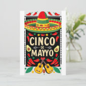 Mexican Fiesta Cactus Card Einladung (Stehend Vorderseite)