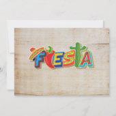 Mexican Fiesta Cactus rustic papel picado lädt ein Einladung (Rückseite)