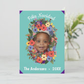 Mexican Fiesta Christmas Monogram Einladung (Stehend Vorderseite)