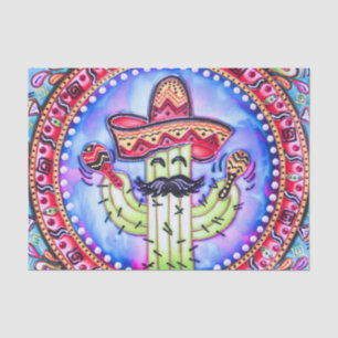 Mexican Fiesta Cinco de Mayo Blue Red Decoupage Seidenpapier