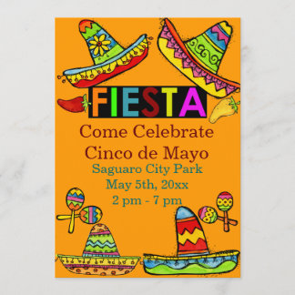 Mexican Fiesta Cinco de Mayo Einladung Orange