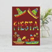 Mexican Fiesta Cinco de Mayo Einladungen Rot (Stehend Vorderseite)