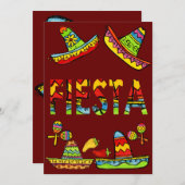 Mexican Fiesta Cinco de Mayo Einladungen Rot (Vorne/Hinten)