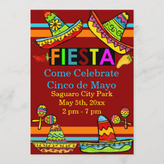 Mexican Fiesta Cinco de Mayo Einladungen Rot