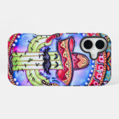 Mexican Fiesta Cinco de Mayo Sombrero Hat Blue Red iPhone 16 Hülle (Rückseite (Horizontal))