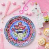 Mexican Fiesta Cinco de Mayo Sombrero Hat Blue Red Pappteller (Party)