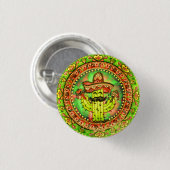 Mexican Fiesta Cinco de Mayo Sombrero Hat Green Button (Vorne & Hinten)