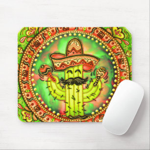 Mexican Fiesta Cinco de Mayo Sombrero Hat Green Mousepad