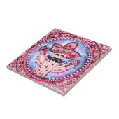 Mexican Fiesta Cinco de Mayo Sombrero Pink Blue Fliese (Seite)
