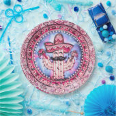 Mexican Fiesta Cinco de Mayo Sombrero Pink Blue Pappteller (Party)
