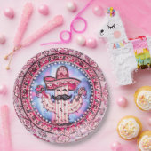 Mexican Fiesta Cinco de Mayo Sombrero Pink Blue Pappteller (Party)