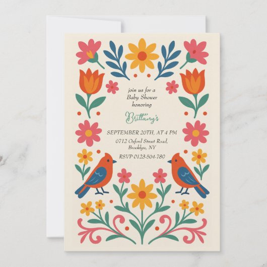 Mexican Fiesta Colorful Baby Dusche Einladung (Vorderseite)