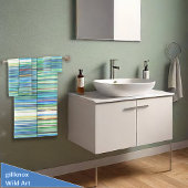 Mexican Fiesta Cool Blue Stripes Badhandtuch Set