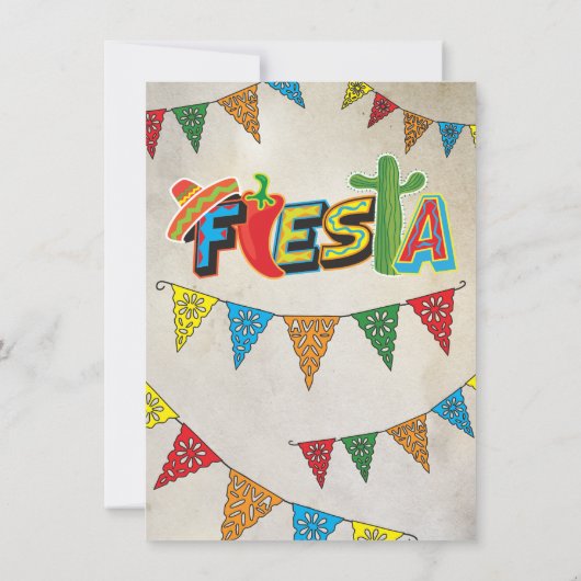 Mexican Fiesta Couples Kinderdusche Einladung (Rückseite)