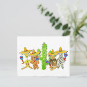 Mexican Fiesta Critters Postkarte (Stehend Vorderseite)