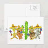 Mexican Fiesta Critters Postkarte (Vorne/Hinten)