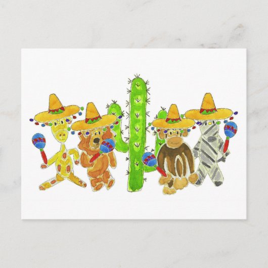 Mexican Fiesta Critters Postkarte (Vorderseite)