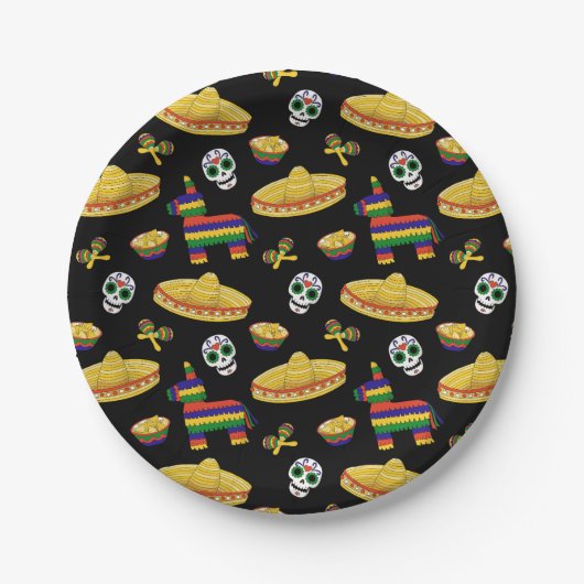 Mexican Fiesta & Día de Muertos Paper Tellers Pappteller (Vorderseite)