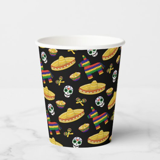 Mexican Fiesta & Día de Muertos Pappbecher (Rückseite)