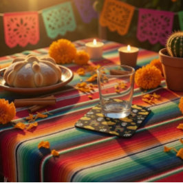 Mexican Fiesta & Día de Muertos Rechteckiger Pappuntersetzer