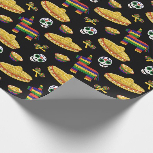 Mexican Fiesta & Día de Muertos Wrapping Paper Geschenkpapier (Ecke)