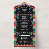 Mexican Fiesta Embroidery Floral Wedding All In One Einladung (Innen Boden)