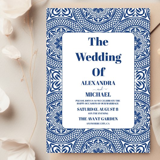 Mexican Fiesta Embroidery Floral Wedding Einladung