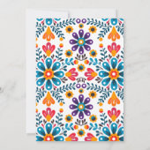Mexican Fiesta Embroidery Floral Wedding Einladung (Rückseite)