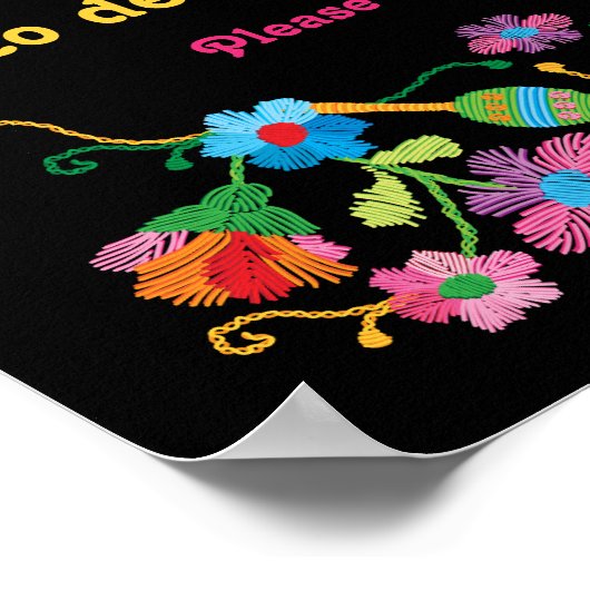 Mexican Fiesta Embroidery Welcome Poster (Ecke)