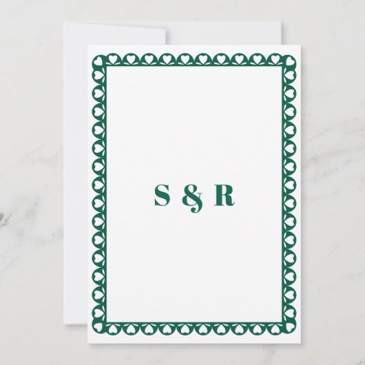 Mexican Fiesta Emerald Papel Picado Boho Wedding Save The Date (Rückseite)