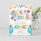 Mexican Fiesta First Birthday Einladung (Stehend Vorderseite)