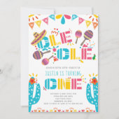 Mexican Fiesta First Birthday Einladung (Vorderseite)