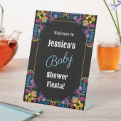 Mexican Fiesta Floral Baby Shower Invitation Sockelschild (In Situ)