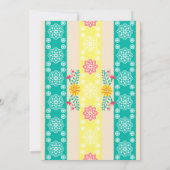 Mexican Fiesta Floral Champagne Quinceanera Einladung (Rückseite)