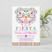 Mexican Fiesta Floral Co-Ed Bridal Shower Einladung (Stehend Vorderseite)