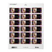 Mexican Fiesta Floral Foto und Anschrift Adressaufkleber (Vorne)