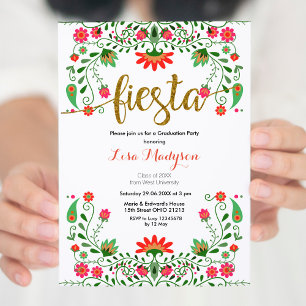 Mexican Fiesta Floral Graduation Party Einladung