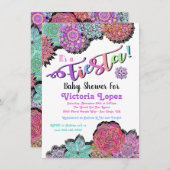 Mexican Fiesta Floral Mandala Baby Shower Einladung (Vorne/Hinten)