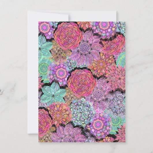 Mexican Fiesta Floral Mandala Baby Shower Einladung (Rückseite)