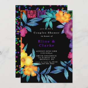 Mexican Fiesta Florals Couple Dusche Einladung