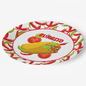 Mexican Fiesta Food Burrito Party Paper Plate Pappteller (Schrägansicht)