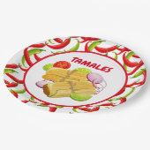 Mexican Fiesta Food Tamale Party Paper Plate Pappteller (Schrägansicht)
