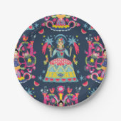 Mexican Fiesta Frida Pappteller (Vorderseite)