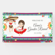 Mexican Fiesta Gender Reveal Baby Duschbanner