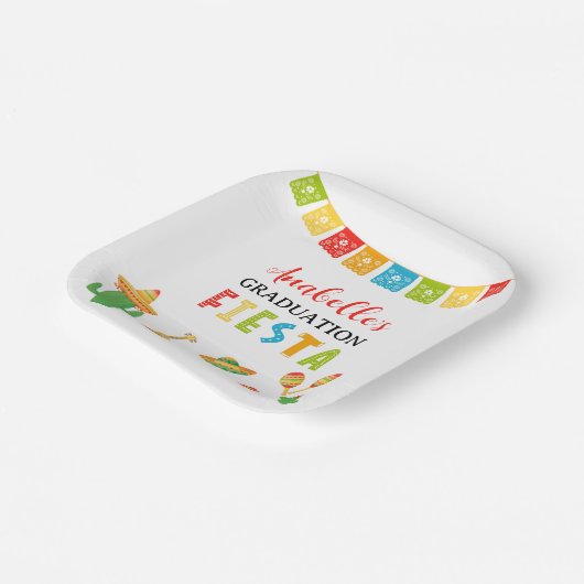 Mexican Fiesta Graduation Party Pappteller (Gewinkelt)